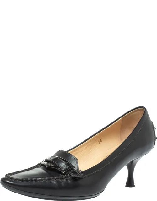 Leather Pointed Toe Penny Loafers