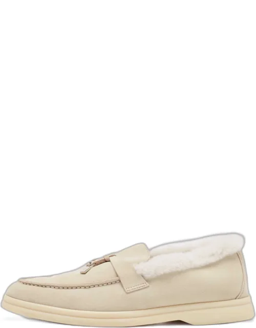 Shearling Fur And Suede Summer Charms Walk Loafers