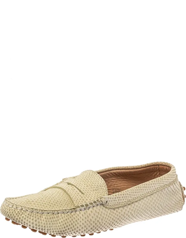 Snake Embossed Leather Penny Loafers