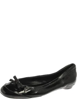 Black Patent Leather Bow Ballet Flats