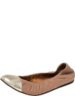 Leather Scrunch Ballet Flats
