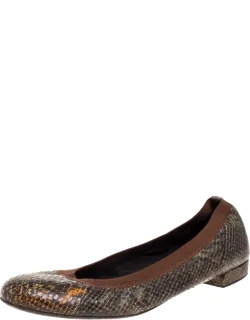 Python Embossed Ballet Flats