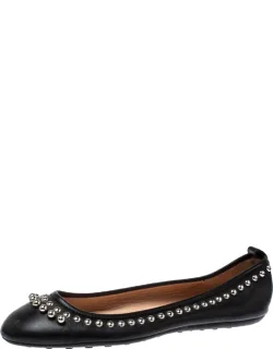 Leather Studded Ballet Flats