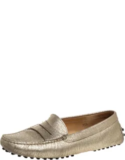 Metallic Leather Penny Loafers