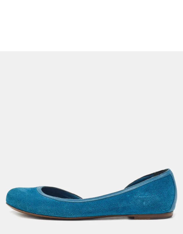 Suede And Leather Ballet Flats