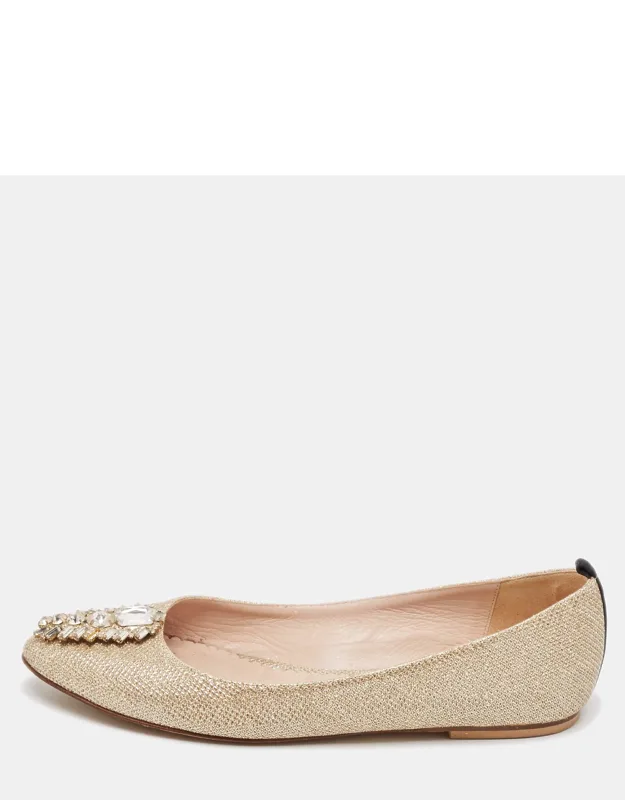Gold Glitter Ballet Flats
