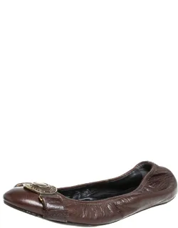 Leather Embellished Ballet Flats