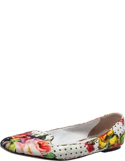 Floral Print Fabric Loafers