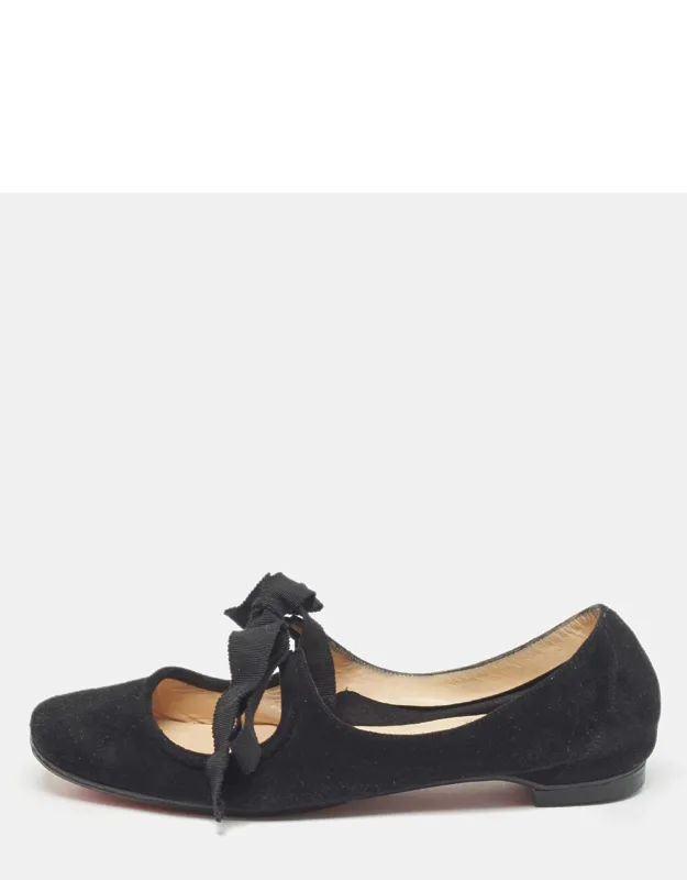 Suede Bow Tie Ballet Flats