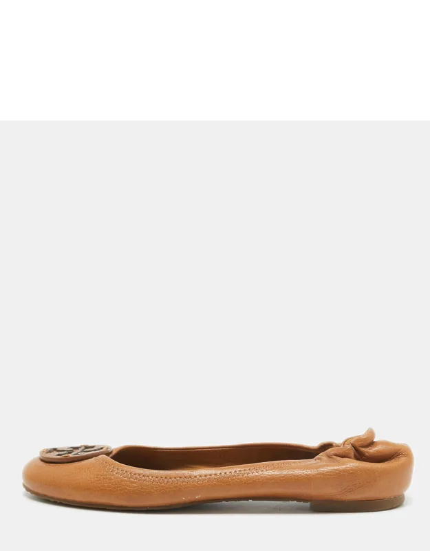 Leather Minnie Scrunch Ballet Flats