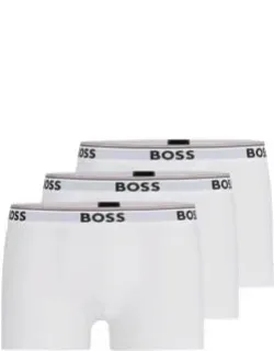 Three-pack Of Stretch-cotton Trunks With Logo Waistbands