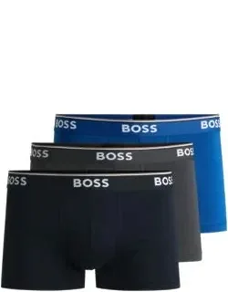 Three-pack Of Stretch-cotton Trunks With Logo Waistbands