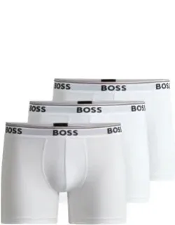 Three-pack Of Stretch-cotton Boxer Briefs With Logos