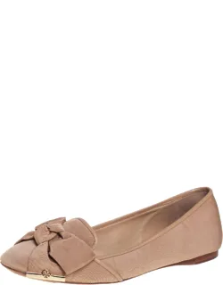 Metallic Fabric Bow Ballet Flats