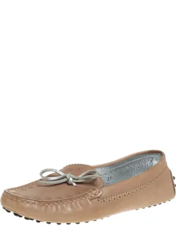 Perforated Leather Bow Loafers