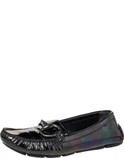 Multicolor Iridescent Patent Leather Horsebit Slip-on Loafers