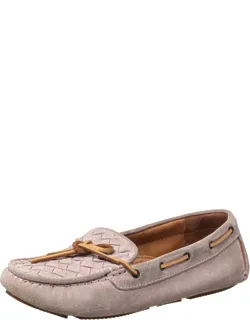 Intrecciato Suede Bow Slip On Loafers