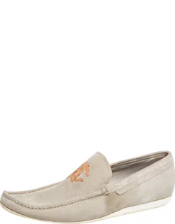 Suede Logo Loafers