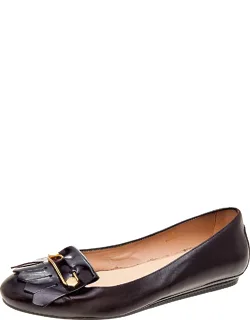 Leather Fringe Ballet Flats