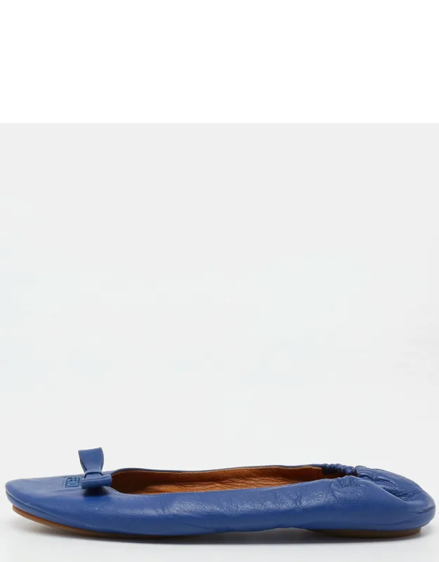 Leather Let's Dance Bow Ballet Flats