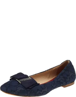 Lace And Fabric Bow Loafers