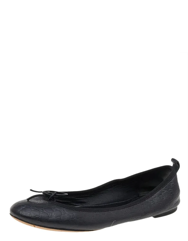 Leather Bow Ballet Flats