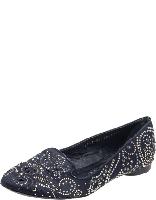 Satin Studded Ballet Flats