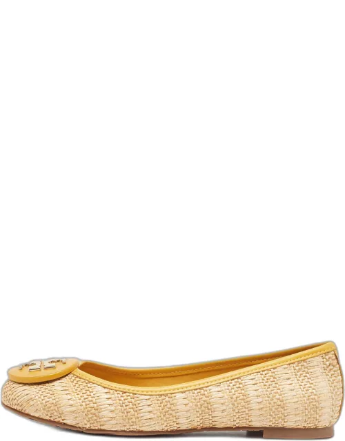Raffia And Leather Reva Ballet Flats