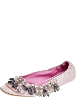 Ballet Flats With Embellishments And Leather Lining