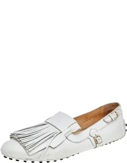 Leather Fringe Slip-on Loafers