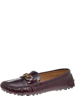 Two Tone Patent Leather Gancini Bit Slip On Loafers