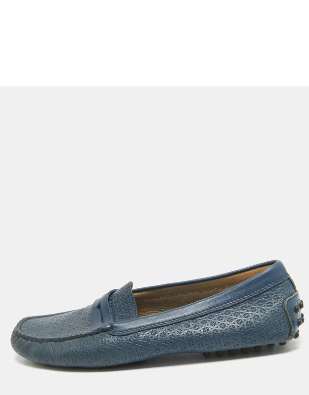 Leather Laser Cut Penny Loafers
