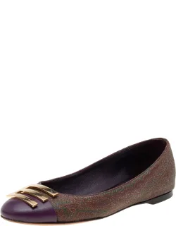 Multicolor Paisley Printed Coated Canvas And Leather Ballet Flats
