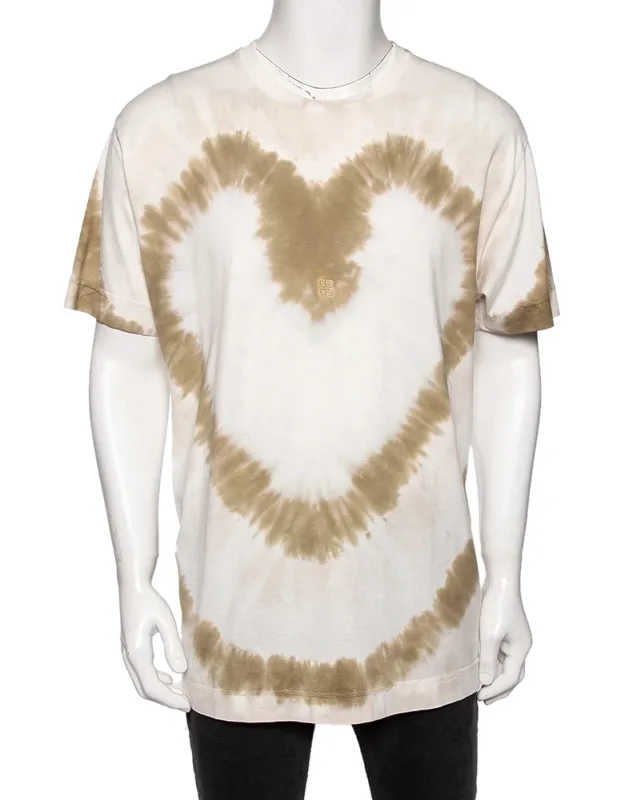Tie-dye Heart Printed Cotton Crewneck Top