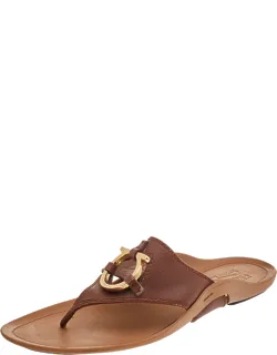 Leather Gancini Thong Flats