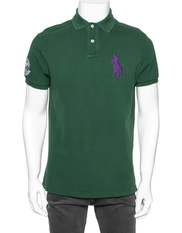 Polo Ralph Lauren Green Cotton T-shirt Classic Pick Tailored Using Cotton Piqué