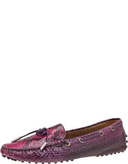 Multicolor Python Bow Slip On Loafers