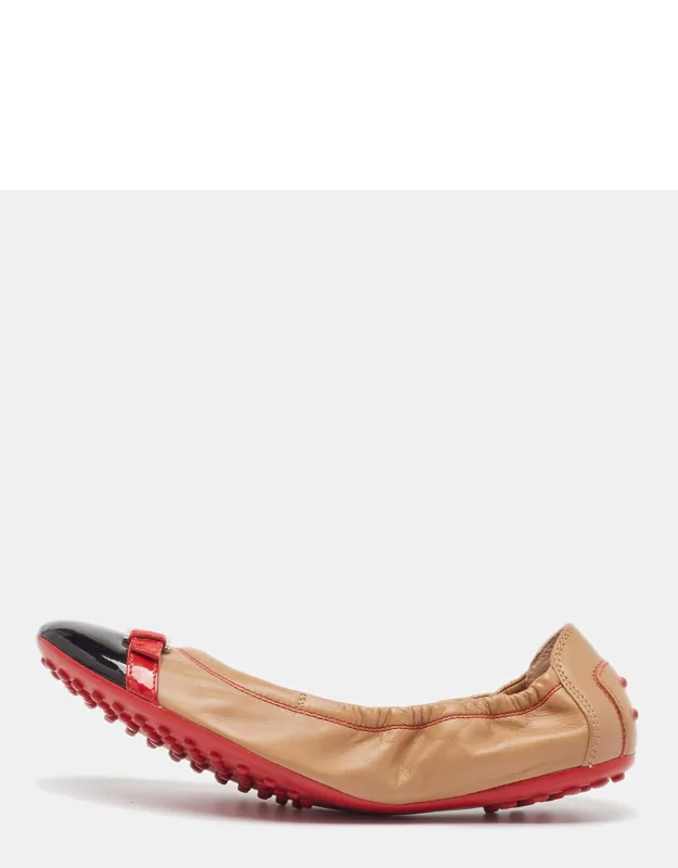 Leather Scrunch Ballet Flats