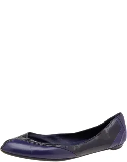 Patent Leather And Suede Ballet Flats