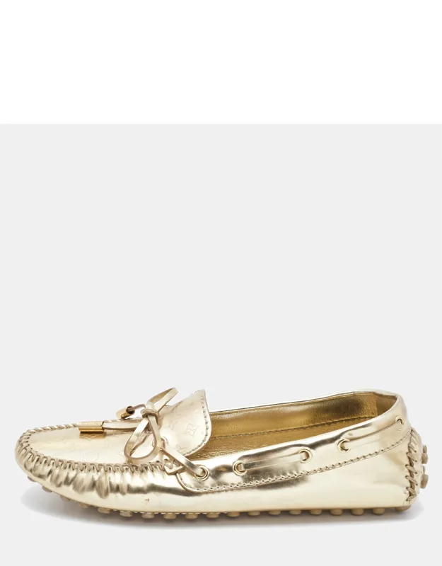 Gold Leather Loafers