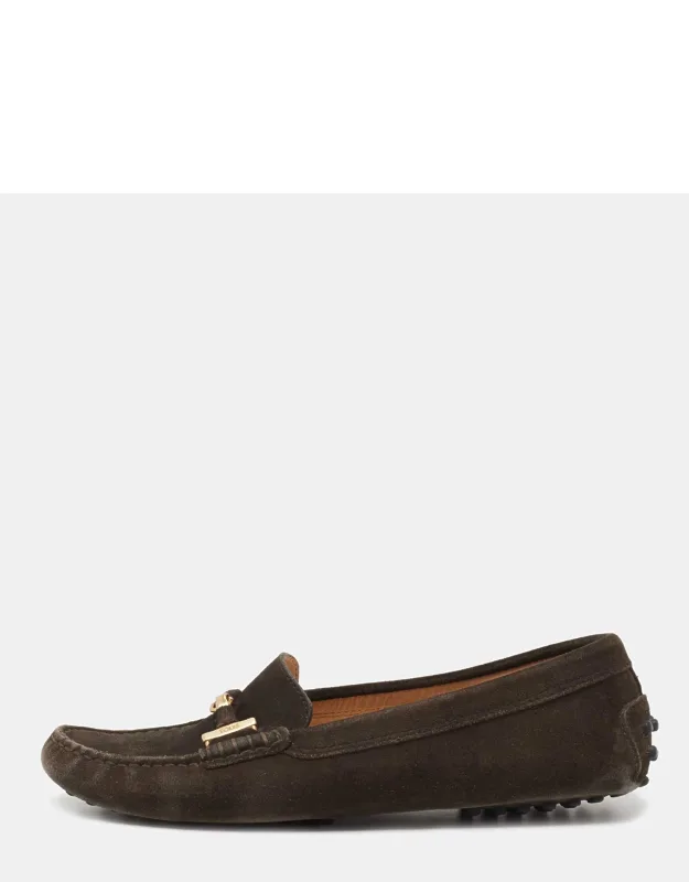Tod's Slip On Loafers With Rubber Sole And Gold Tone Accents