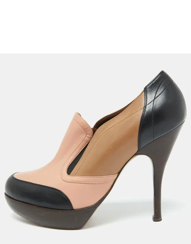 Leather Platform Loafer Pumps