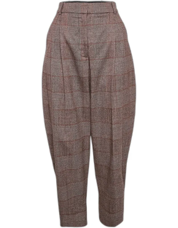 Houndstooth Wool Cropped Pants