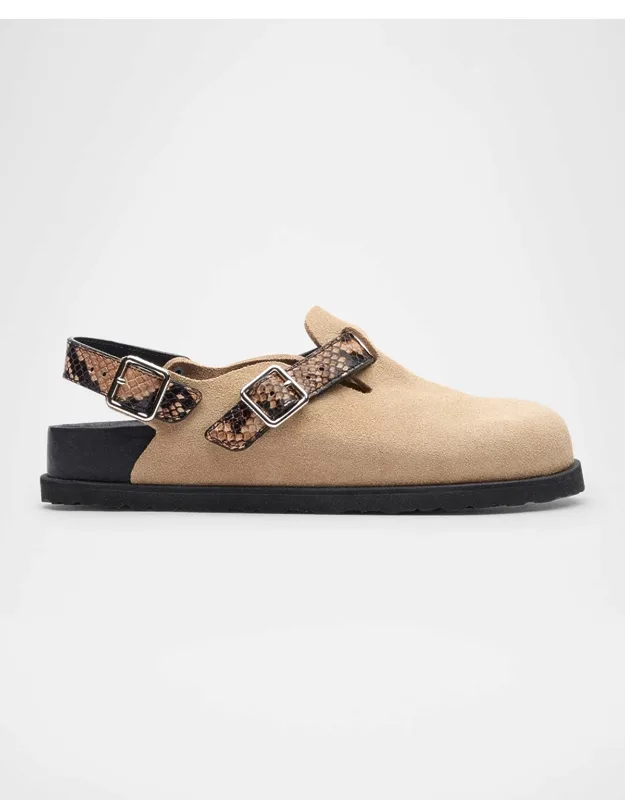Tokio Mixed Leather Slingback Mule
