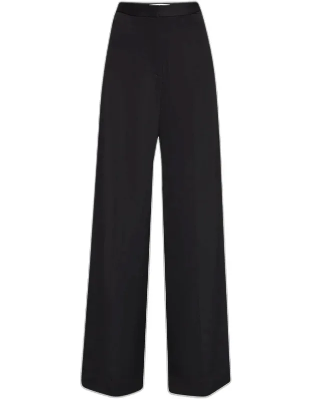 Wide-leg Viscose Twill Trousers