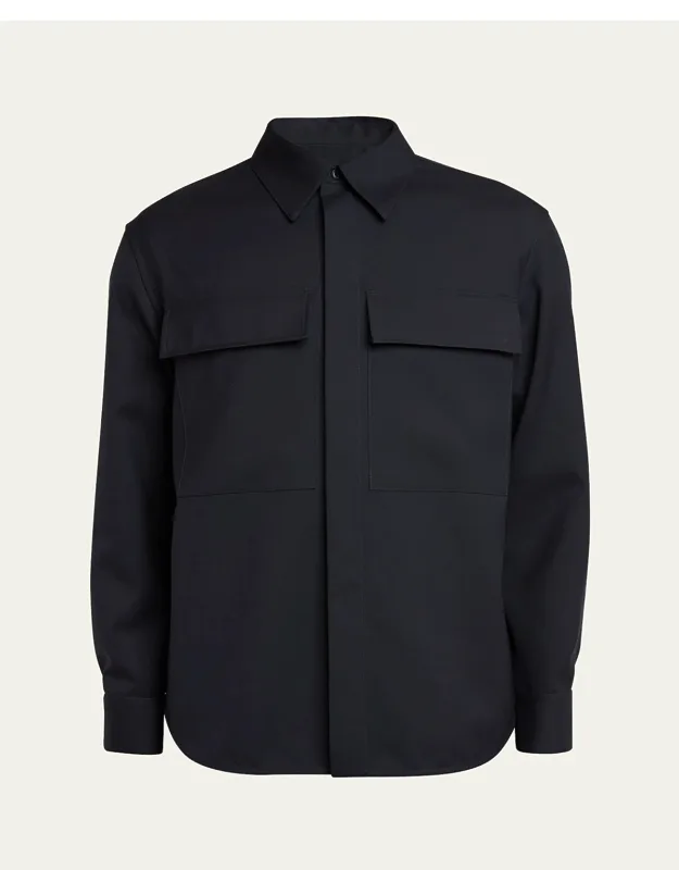 Wool Two-pocket Work Shirt