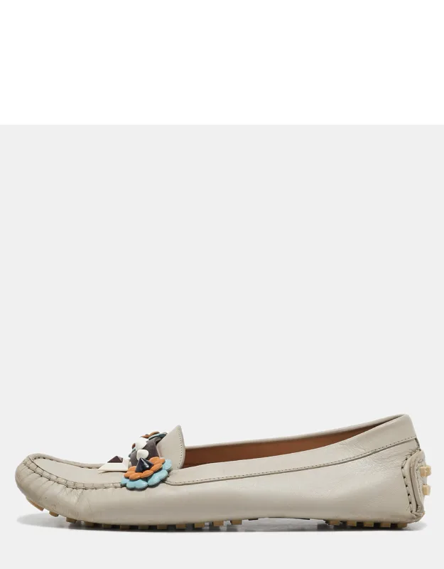 Leather Studded Flowerland Loafers