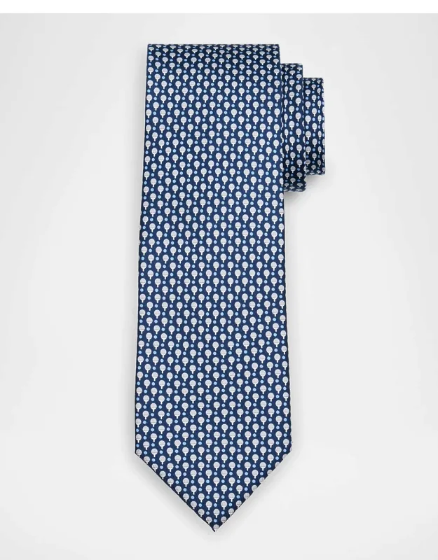 Ping Pong Paddle Printed Silk Tie