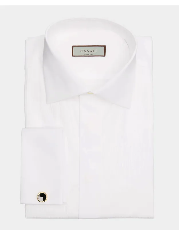 French-cuff Pleated Dress Shirt