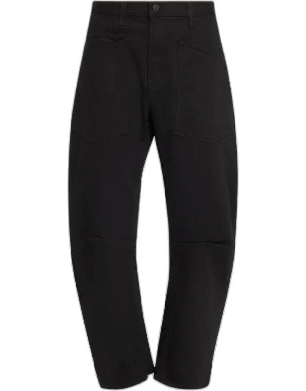 Curved Denim Pants
